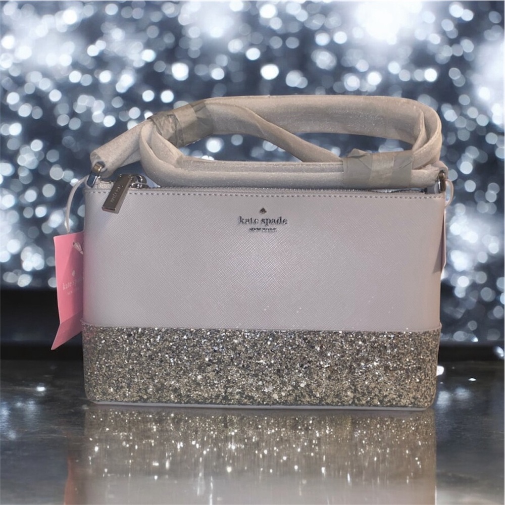 Kate Spade Silver Sparkle Crossbody Bag || Grey